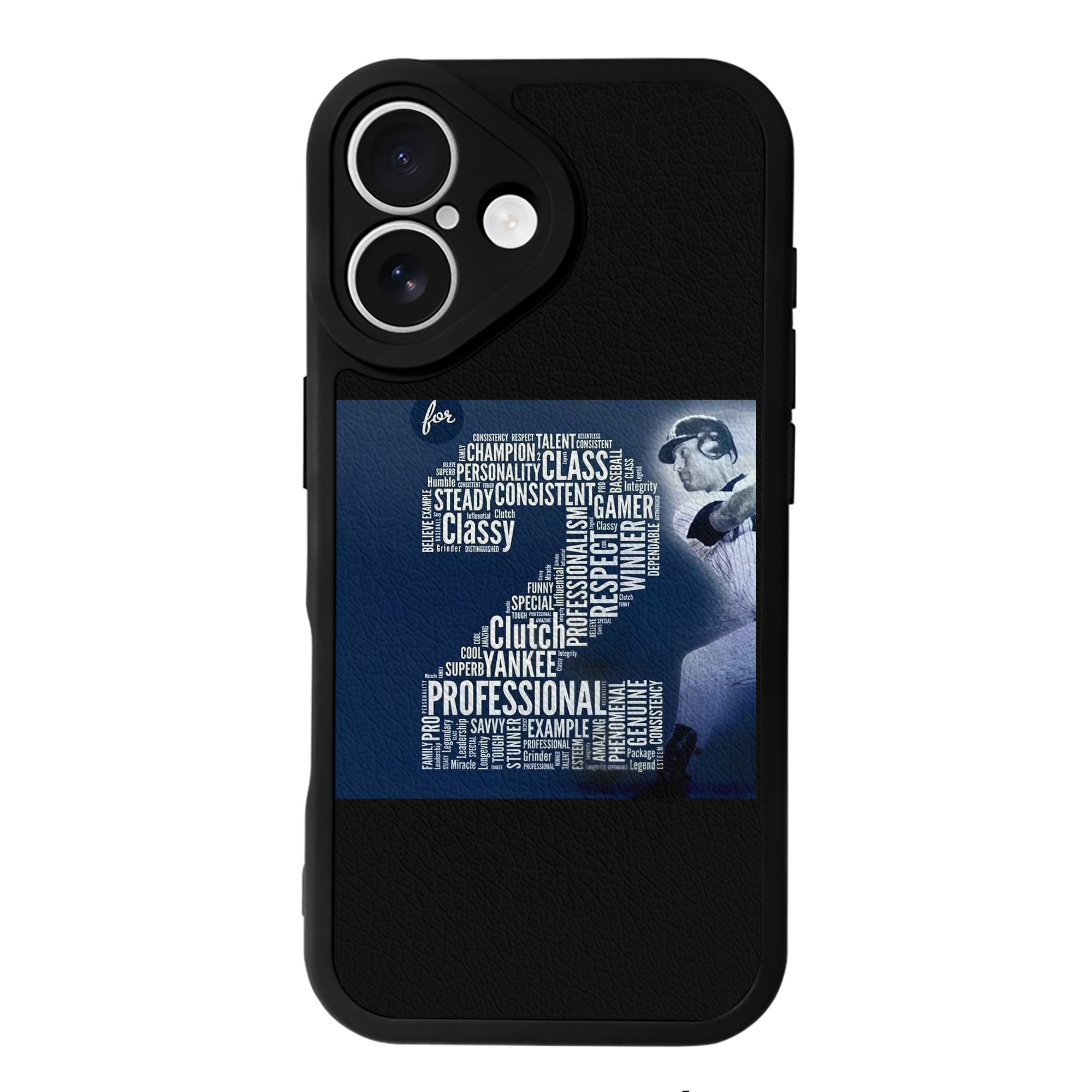 Derek Jeter 10 IPhone 16 Silicone Leather Case – UV Print, Lambskin Texture – Perfect Fit, Wireless Charging Compatible, Scratch Resistant, Precise Cutouts – Stylish Protection For IPhone 16